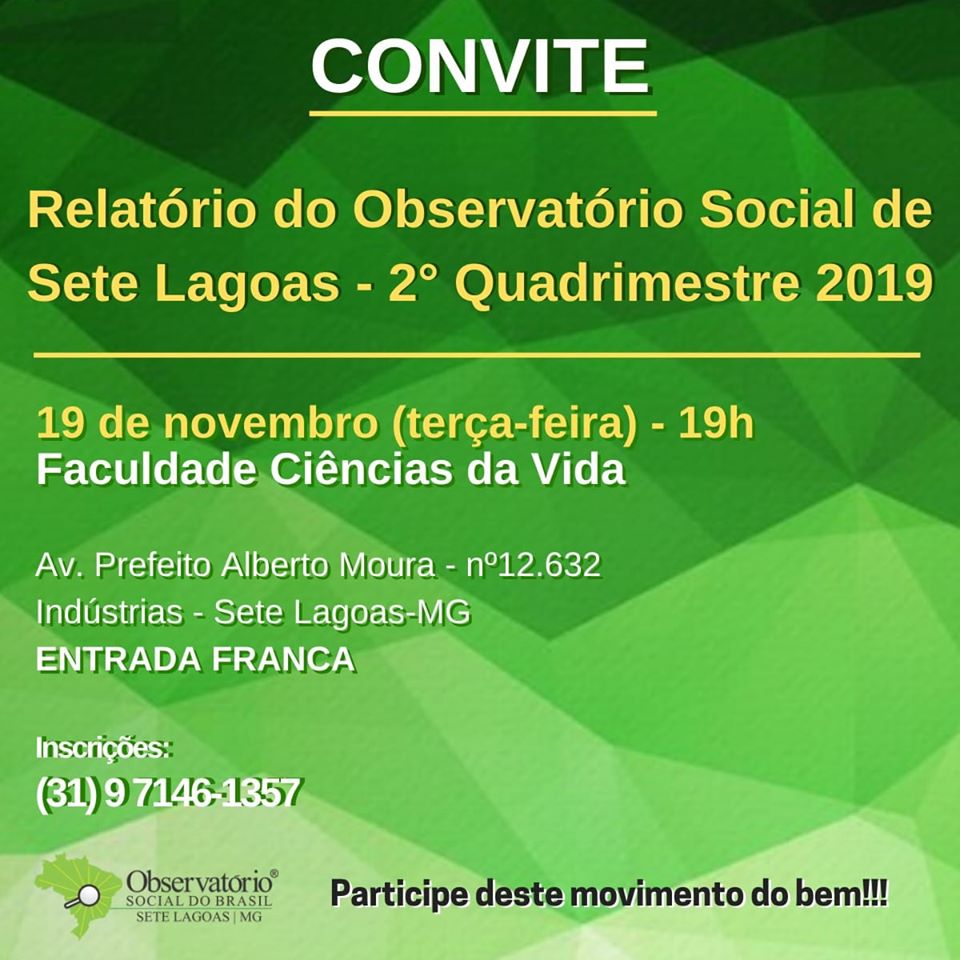 Observatório Social Do Brasil Sete Lagoas Apresentação Do 2º